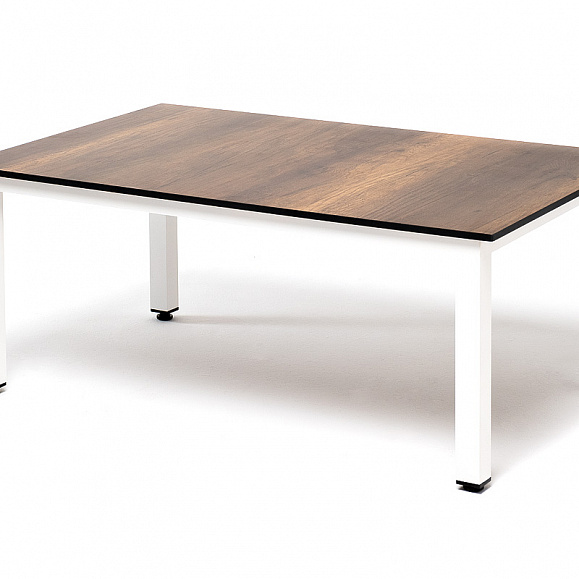 Канны журнальный столик из HPL 90х60, H40, каркас белый, цвет столешницы дуб фото 3