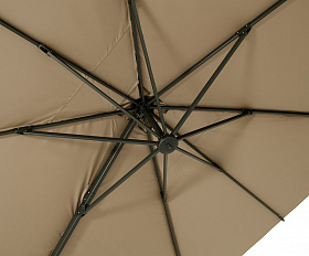 Римини зонт уличный 3х3м на боковой алюминиевой опоре, тент бежевый