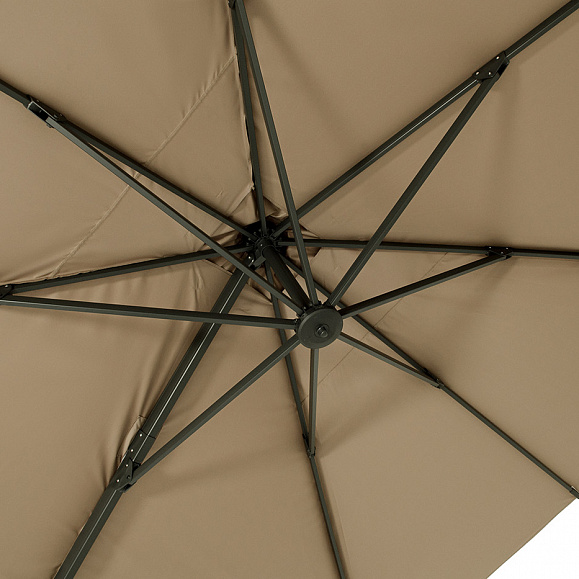 Римини зонт уличный 3х3м на боковой алюминиевой опоре, тент бежевый фото 4