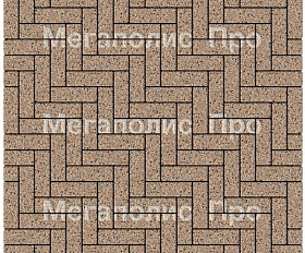 Тротуарная плитка Выбор Паркет Б.4.П.6 Стоунмикс Кремовый с черным