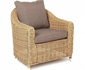 Кресло Кон Панна 4SIS из искусственного ротанга, цвет соломенный