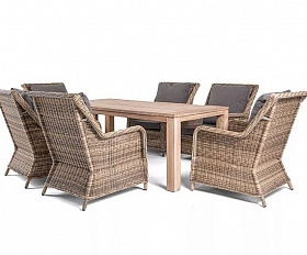 Обеденная группа Валенсия 4SIS из искусственного ротанга, цвет соломенный
