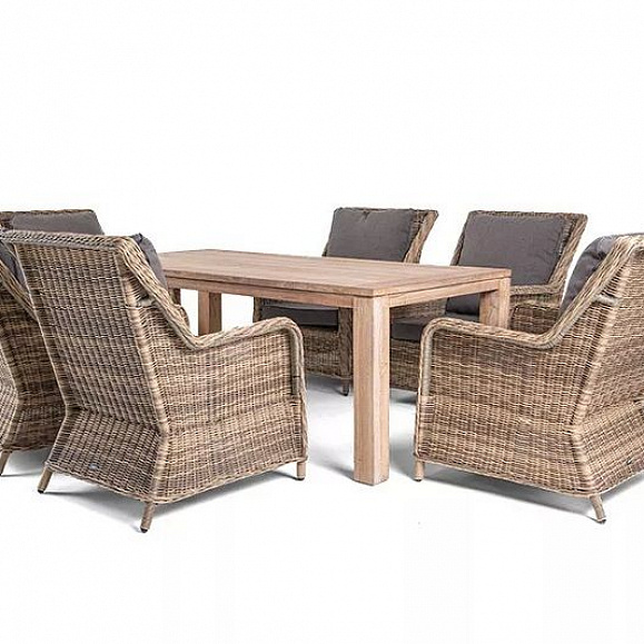 Обеденная группа Валенсия 4SIS из искусственного ротанга, цвет соломенный фото 2