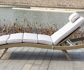 Лиссабон шезлонг из искусственного ротанга, цвет соломенный