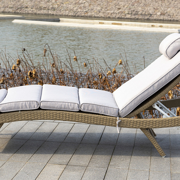 Лиссабон шезлонг из искусственного ротанга, цвет соломенный фото 7