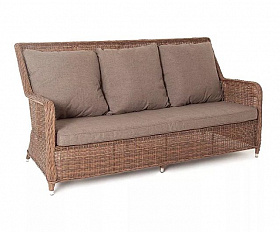 Диван трехместный Гляссе 4SIS из искусственного ротанга, цвет коричневый