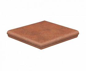 Клинкерная угловая ступень флорентинер Stroeher Keraplatte Roccia 841 rosso, 345x345x12 мм