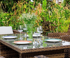 Обеденный комплект Karl plus Royal Family из искусственного ротанга, цвет коричневый