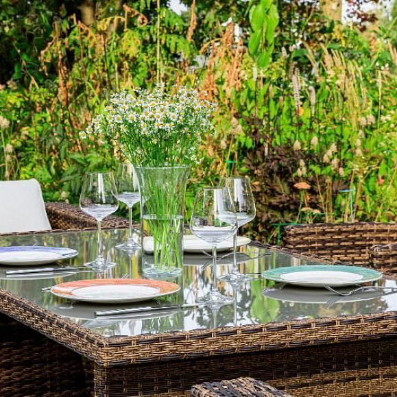 Обеденный комплект Karl plus Royal Family из искусственного ротанга, цвет коричневый фото 2