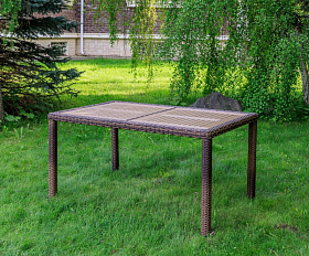 Обеденный стол Amelia Royal Family из искусственного ротанга 150 см, цвет коричневый