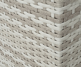 Лунго кашпо для цветов большое плетеное из искусственного ротанга, цвет бежевый