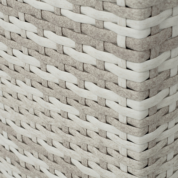 Лунго кашпо для цветов большое плетеное из искусственного ротанга, цвет бежевый фото 4