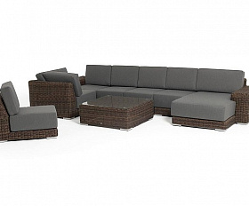 Трансформирующаяся Капри 4SIS лаунж-зона из искусственного ротанга, цвет коричневый