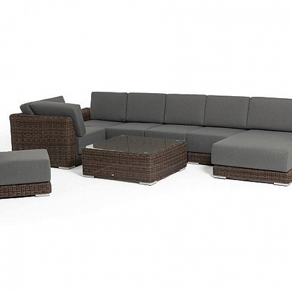 Трансформирующаяся Капри 4SIS лаунж-зона из искусственного ротанга, цвет коричневый фото 2