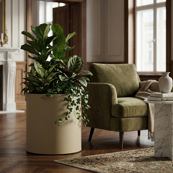 Кашпо Concretika Тюб Макси D40H60 Имбирный 1019 фото 1