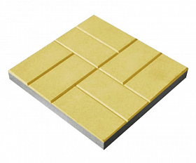 Тротуарная плитка 342 Механический завод Квадрат 500х500х70 мм, Желтый