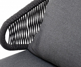 Лаунж-зона Милан 4SIS 4-местная плетеная из роупа (веревки), каркас алюминиевый серый, роуп темно-серый