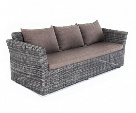 Диван Капучино 4SIS из искусственного ротанга трехместный, цвет графит