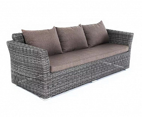 Диван трехместный Капучино 4SIS из искусственного ротанга, цвет графит