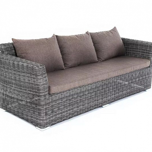 Диван трехместный Капучино 4SIS из искусственного ротанга, цвет графит фото 2