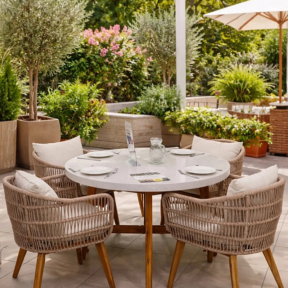 Обеденный комплект Eleonora Royal Family из натурального дерева на 4 персоны фото 2