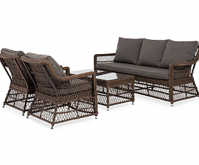 Лаунж-зона Гранд Латте 4SIS из искусственного ротанга, цвет коричневый