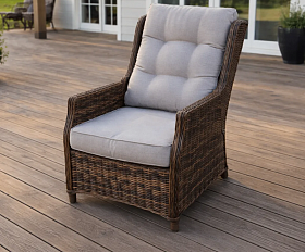 Кресло-реклайнер Luiza Royal Family из искусственного ротанга, цвет коричневый
