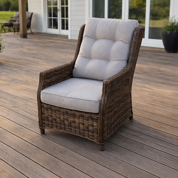 Кресло-реклайнер Luiza Royal Family из искусственного ротанга, цвет коричневый фото 3