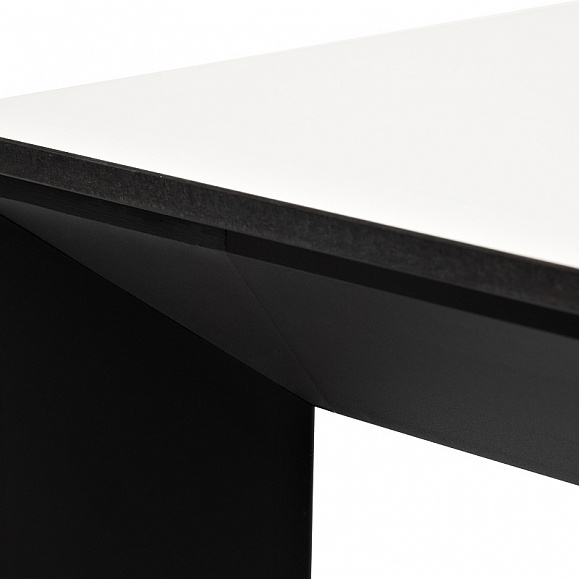 Венето обеденный стол из HPL 90х90см, цвет молочный, каркас черный фото 5