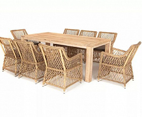 Обеденная группа Витория 4SIS из искусственного ротанга, цвет соломенный