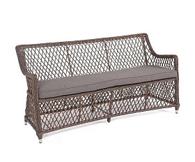 Диван двухместный Латте 4SIS из искусственного ротанга, цвет коричневый