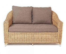 Диван двухместный Кон Панна 4SIS из искусственного ротанга, цвет соломенный