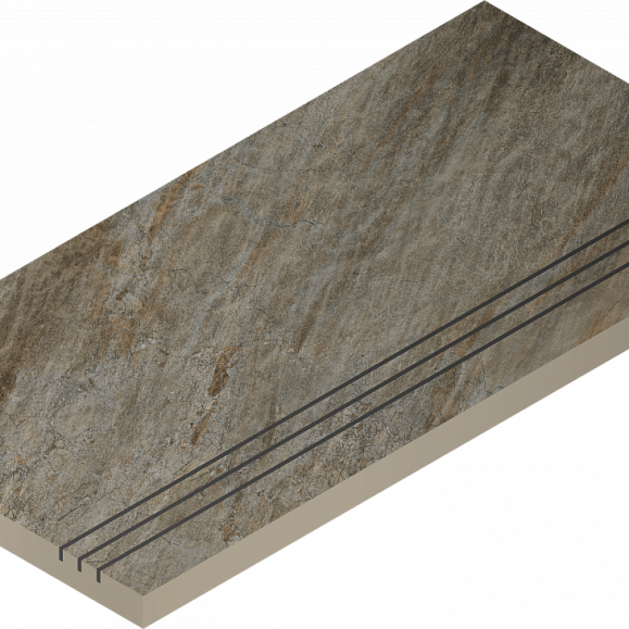 Керамогранитная ступень Italon Манетик X2 Дарк Борt.30X60 Грип фото 1