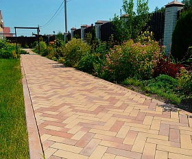 Тротуарная плитка Artstein Паркет 60 мм Color Mix Агат