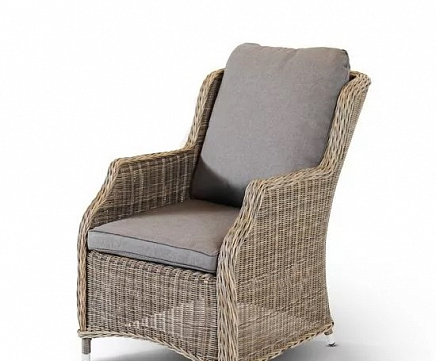 Плетеный стул Неаполь 4SIS из искусственного ротанга, цвет серо-соломенный