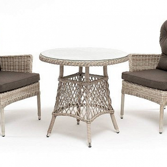 Кофейный Алиса 4SIS комплект из искусственного ротанга, цвет бежевый фото 1