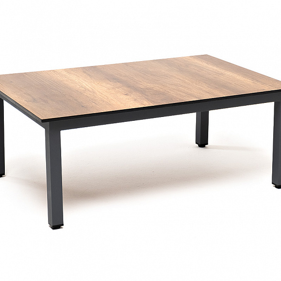 Канны журнальный столик из HPL 90х60, H40, каркас темно-серый (RAL 7024), цвет столешницы дуб фото 1