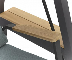 Качели Malmo Brafritid антрацит/зелёный, алюминий/тик