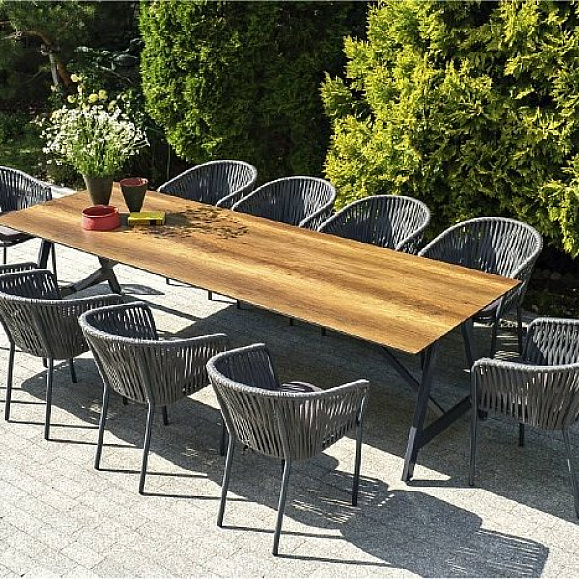 Обеденная Санта-Фе 4SIS группа на 10 персон, стол HPL, плоский роуп фото 1