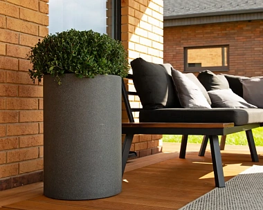 Кашпо Concretika Moda D38х100 Basalt