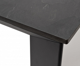 Венето обеденный стол из HPL 90х90см, цвет серый гранит, каркас черный