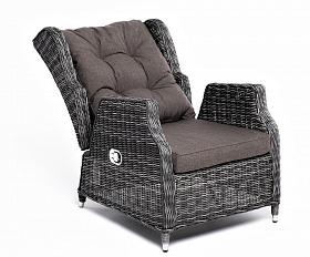 Плетеное кресло раскладное Форио 4SIS из искусственного ротанга, цвет графит