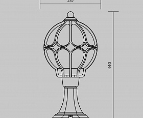 Ландшафтный светильник Via Maytoni O024FL-01G цвет Золото Антик