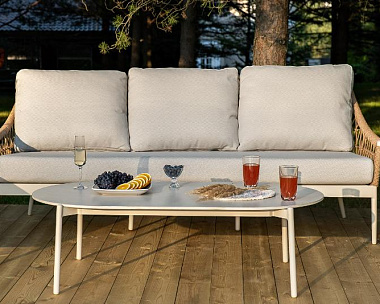 Лаунж-Зона Венеция 4SIS из искусственного ротанга, цвет соломенный