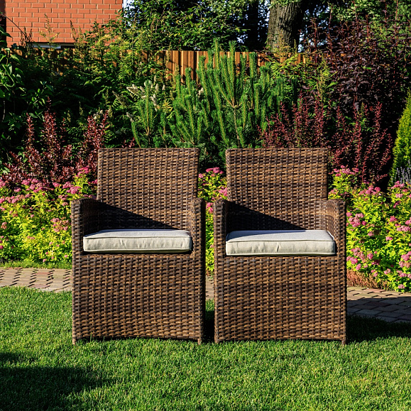 Комплект обеденных кресел Fiona Royal Family из искусственного ротанга, цвет коричневый фото 1