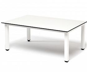 Канны журнальный столик из HPL 95х60, H40, каркас светло-серый (RAL 7035), цвет столешницы молочный