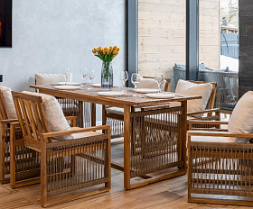 Обеденный комплект Grand Michelle Royal Family из дерева, цвет бежевый