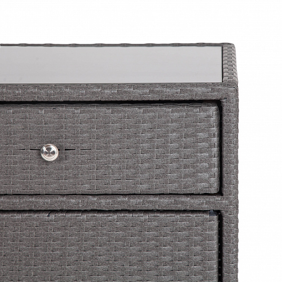 Мальта тумба плетеная из искусственного ротанга, цвет графит фото 5