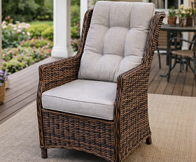 Обеденное кресло Nicole Royal Family из искусственного ротанга, цвет коричневый