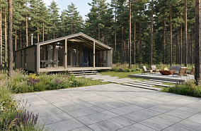 Как благоустроить участок вокруг ДубльДома: тротуарная плитка под модульный дом